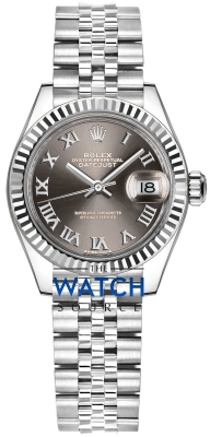 Rolex Lady Datejust 28mm Stainless Steel 279174 Dark Grey Roman Jubilee watch
